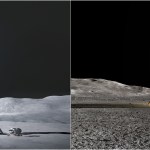 Early conceptual renderings of cargo variants of human lunar landing systems from NASA’s providers SpaceX, left, and Blue Origin, right. Both industry teams have been given authority to begin design work to provide large cargo landers capable of delivering up to 15 metric tons of cargo, such as a pressurized rover, to the Moon’s surface.