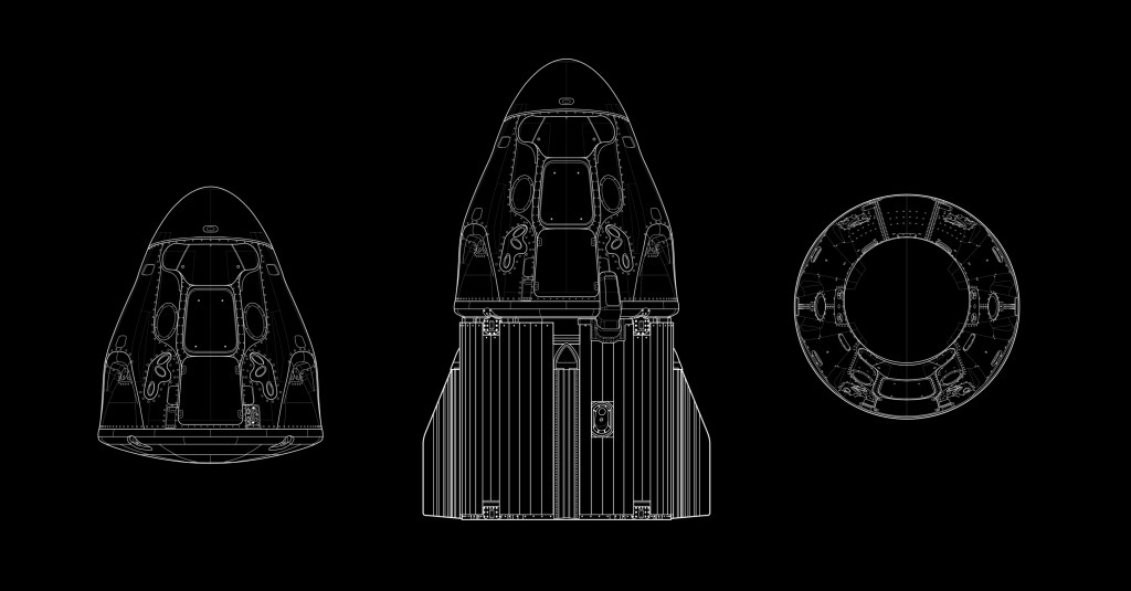 This graphic details the makeup of SpaceX’s Crew Dragon spacecraft. Crew Dragon is used for all crewed SpaceX missions to the International Space Station as part of NASA’s Commercial Crew Program.