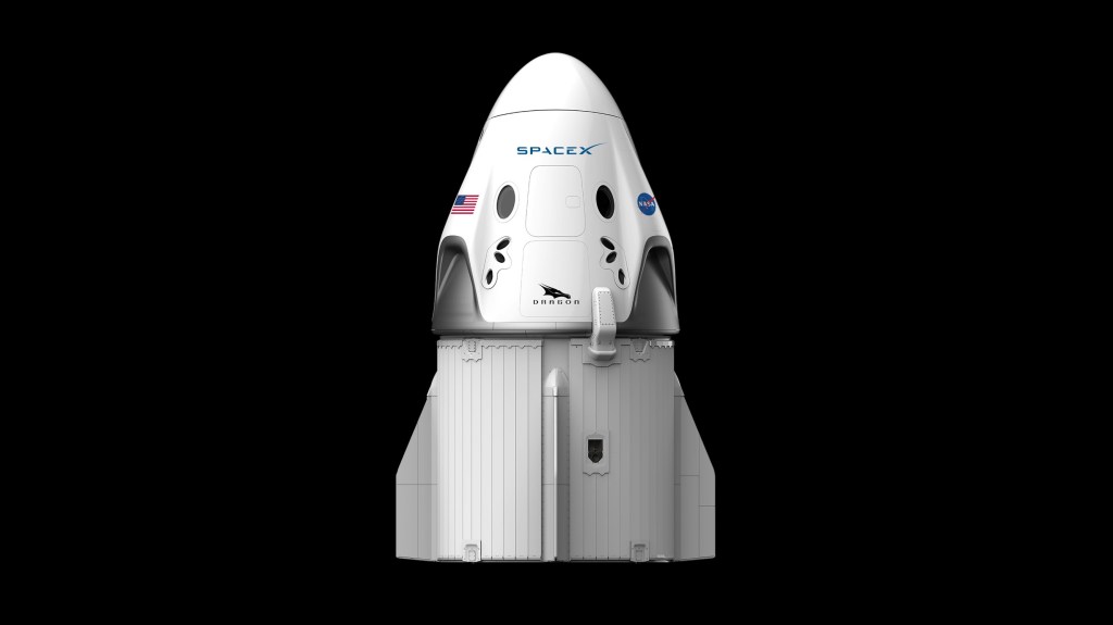 An illustration of the SpaceX Crew Dragon.