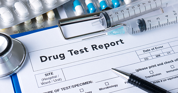 form titled drug test report
