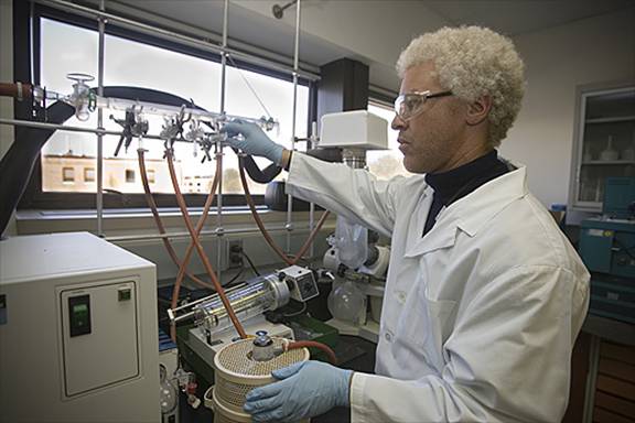 Robert Bryant works in in a lab located in NASA Langley’s Advanced Materials and Processing Building.