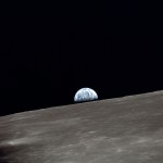 Earthrise as seen from lunar orbit