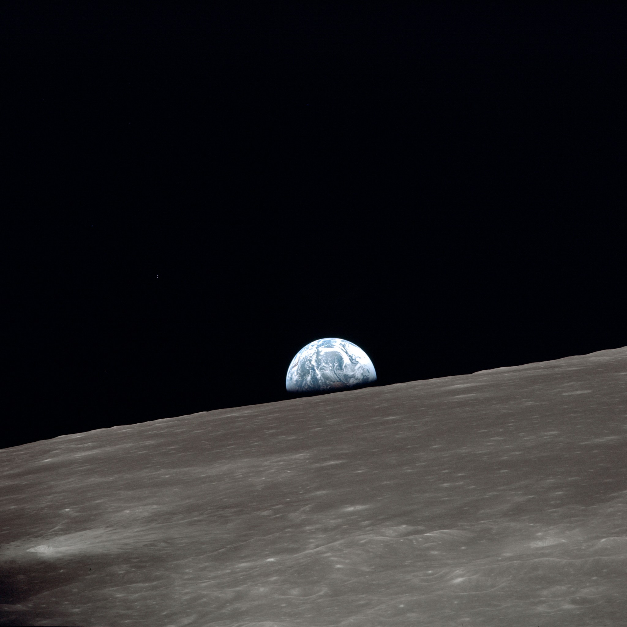 Earthrise as seen from lunar orbit