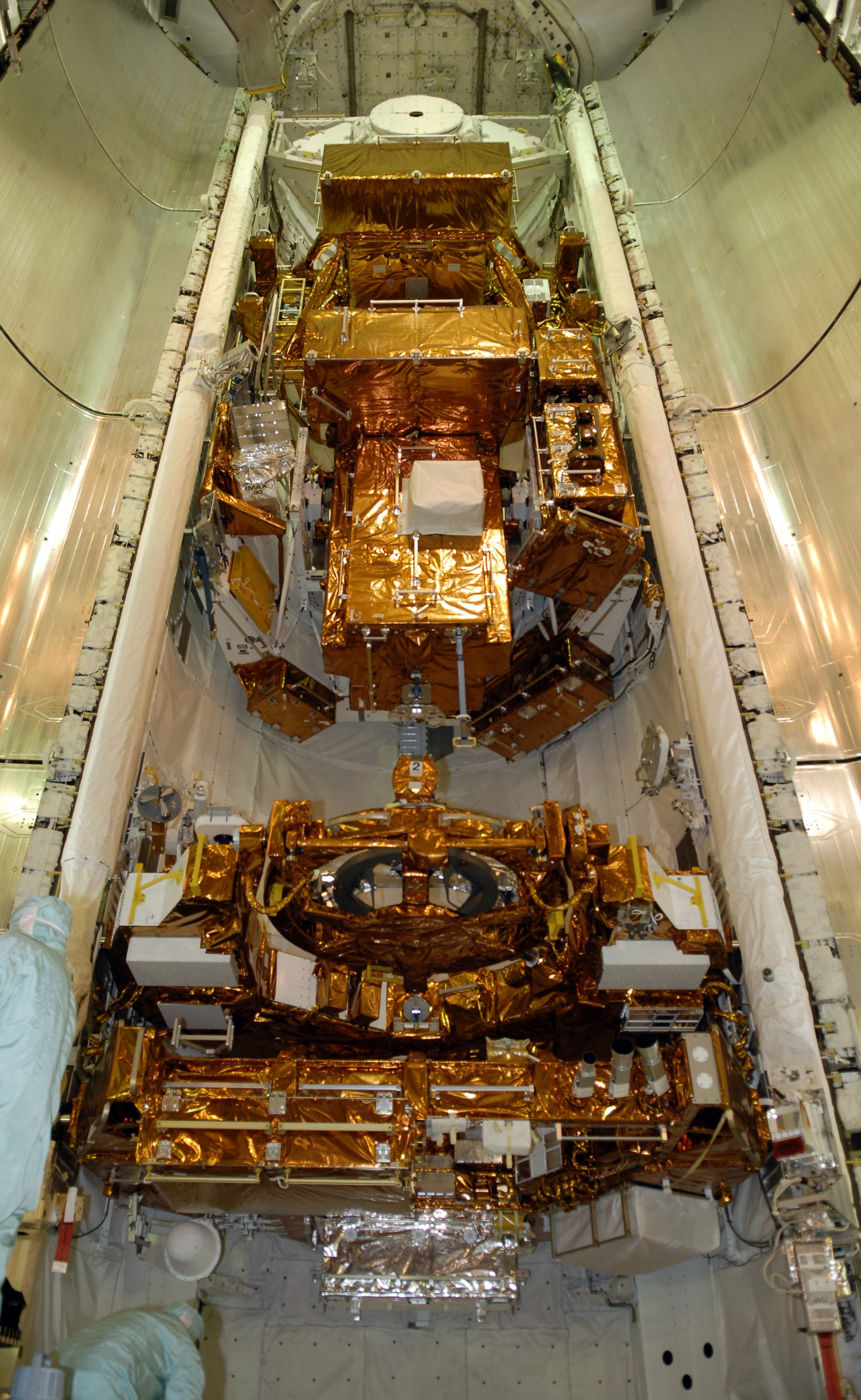The Hubble Servicing Mission payloads installed in Atlantis' payload bay