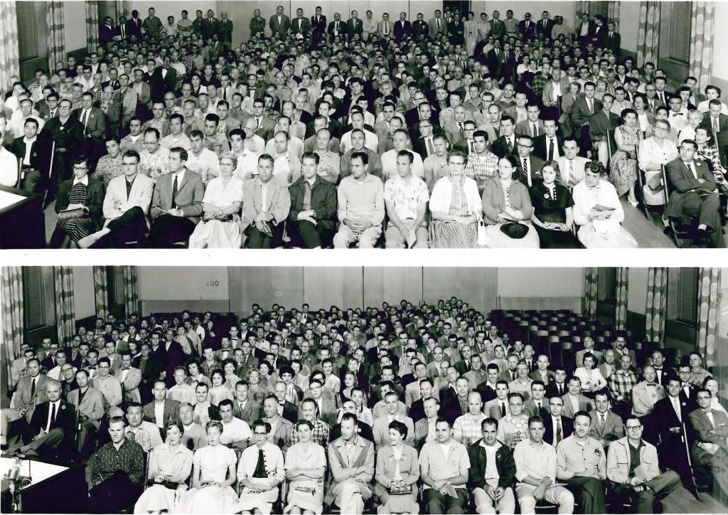 Two group photos.