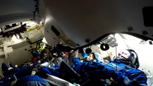 NASA’s Boeing Crew Flight Test astronaut Suni Williams and Butch Wilmore sit inside Boeing’s Starliner spacecraft as they prepare to launch atop a United Launch Alliance Atlas V rocket ahead of liftoff scheduled for 12:25 p.m. ET Saturday, June 1, 2024.