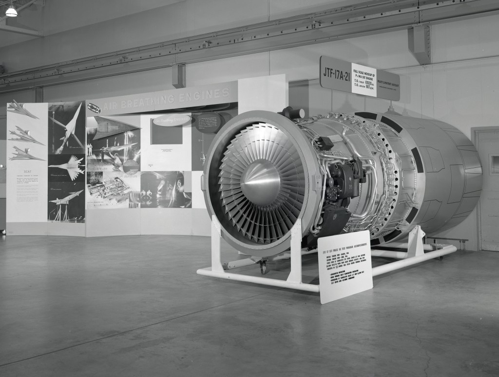Large engine on display.