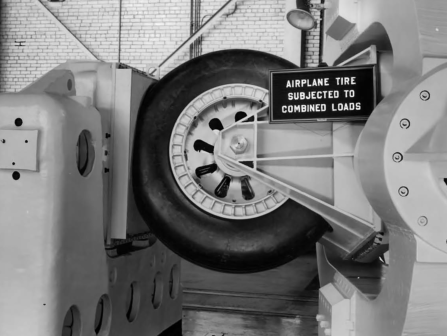 Airplane tire test.