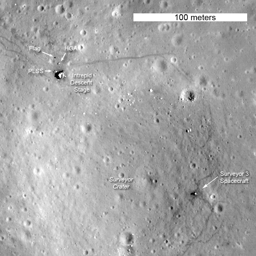 Lunar Reconnaissance Orbiter images of the Apollo 12 Lunar Reconnaissance Orbiter images of the Apollo 14 landing sites