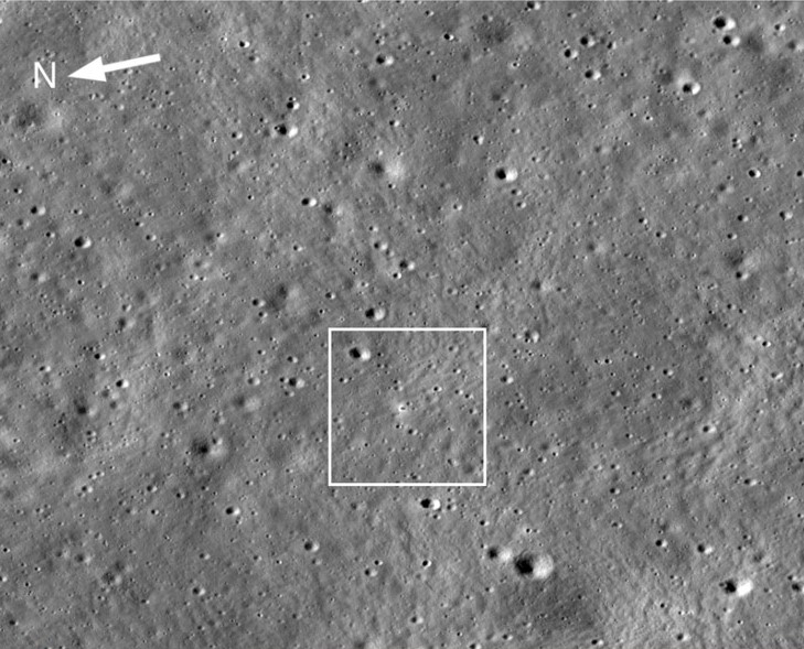 LRO image of the Chandrayaan 3 lander taken four days after it landed on the Moon on Aug. 23, 2023