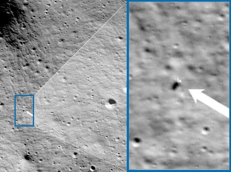 Lunar Reconnaissance Orbiter (LRO) image of Odysseus that landed on the Moon on Feb. 22, 2024