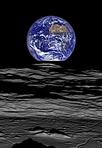 Lunar Reconnaissance Orbiter (LRO) image of Earthrise over Compton Crater taken Oct. 12, 2015