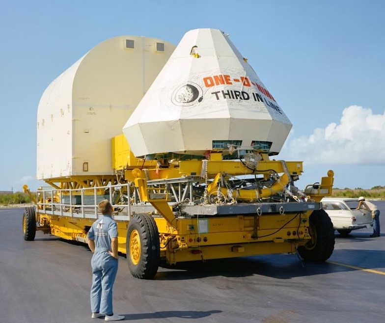 The Apollo 13 Command and Service Modules arrive at KSC