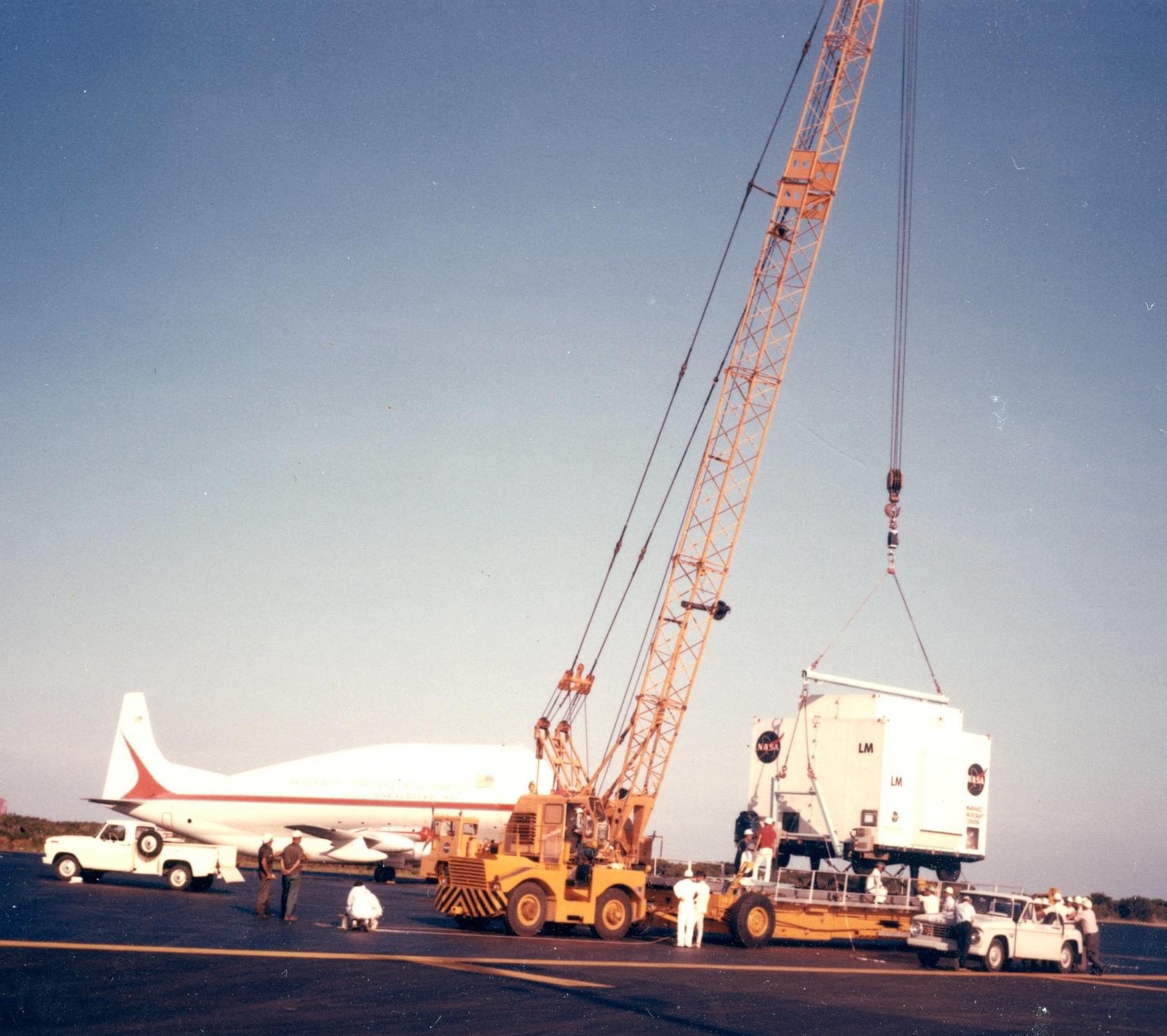 The ascent stage of the Apollo 13 Lunar Module arrives at KSC