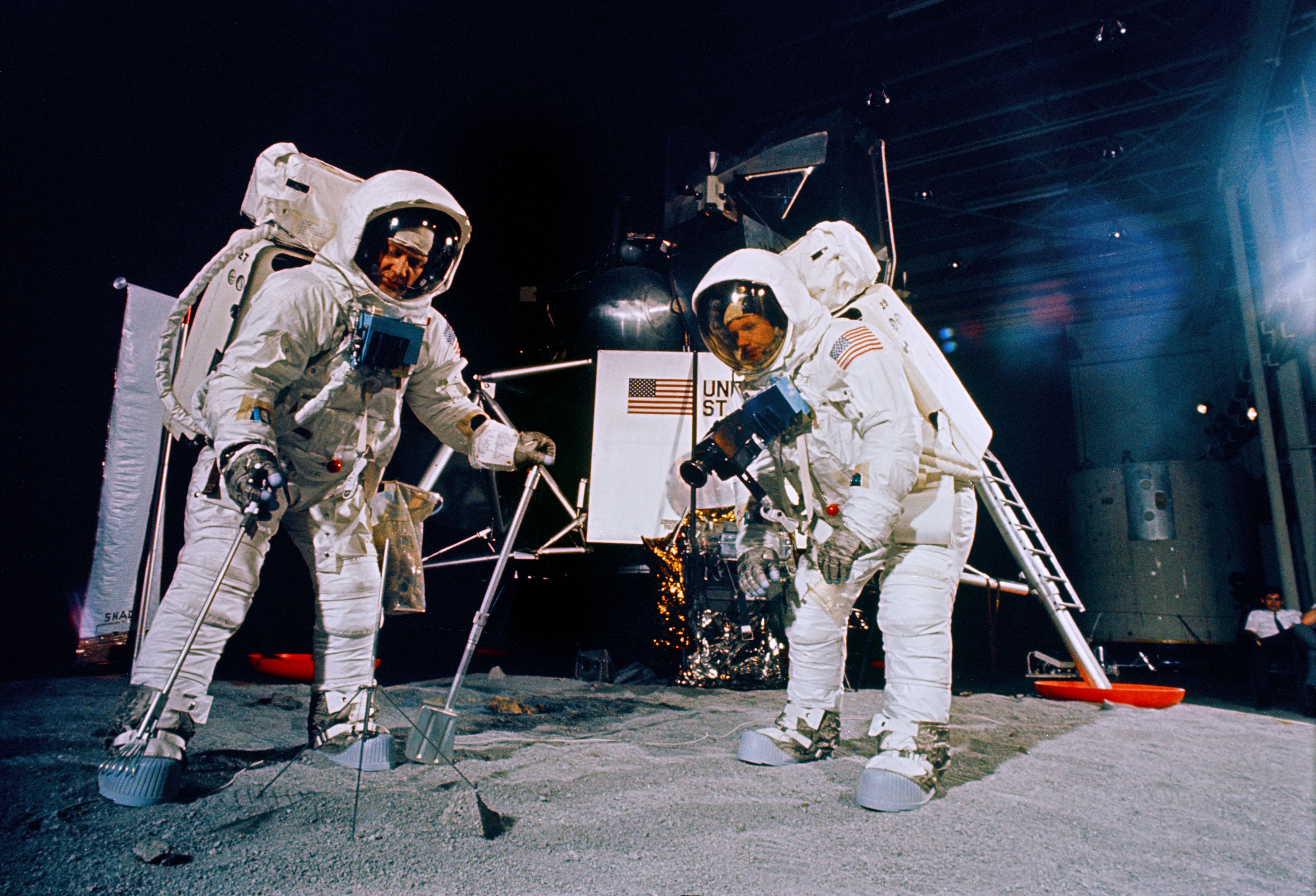 Apollo 11 astronauts Neil A. Armstrong, left, and Edwin E. 