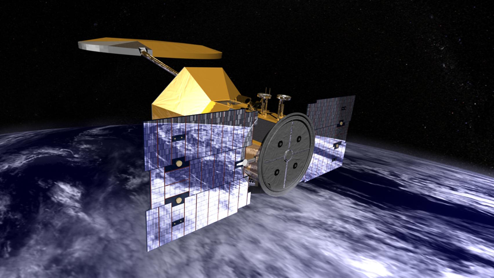 Artist's Concept of the satellite that carries NASA's Aquarius instrument.