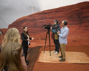 A behind-the-scenes look with CHAPEA Principal Investigator Grace Douglas during CHAPEA Media Day in 2023. Credit: NASA/Riley McClenaghan