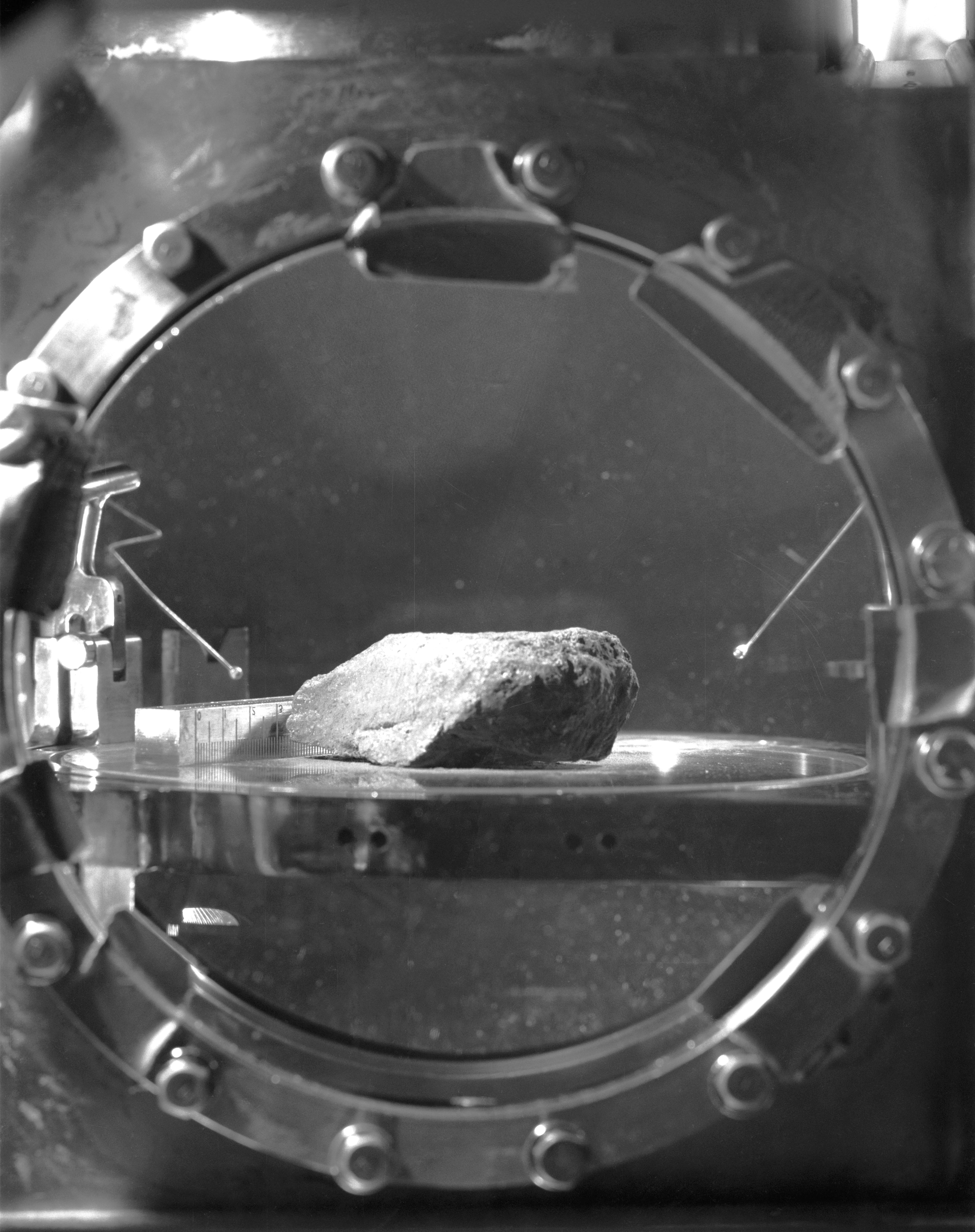 The first rock to be documented, less than 48 hours after splashdown
