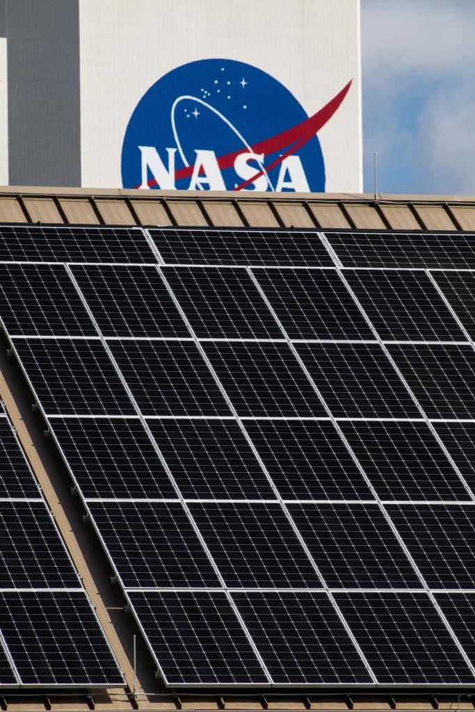 Nasa solar panels near NASA center