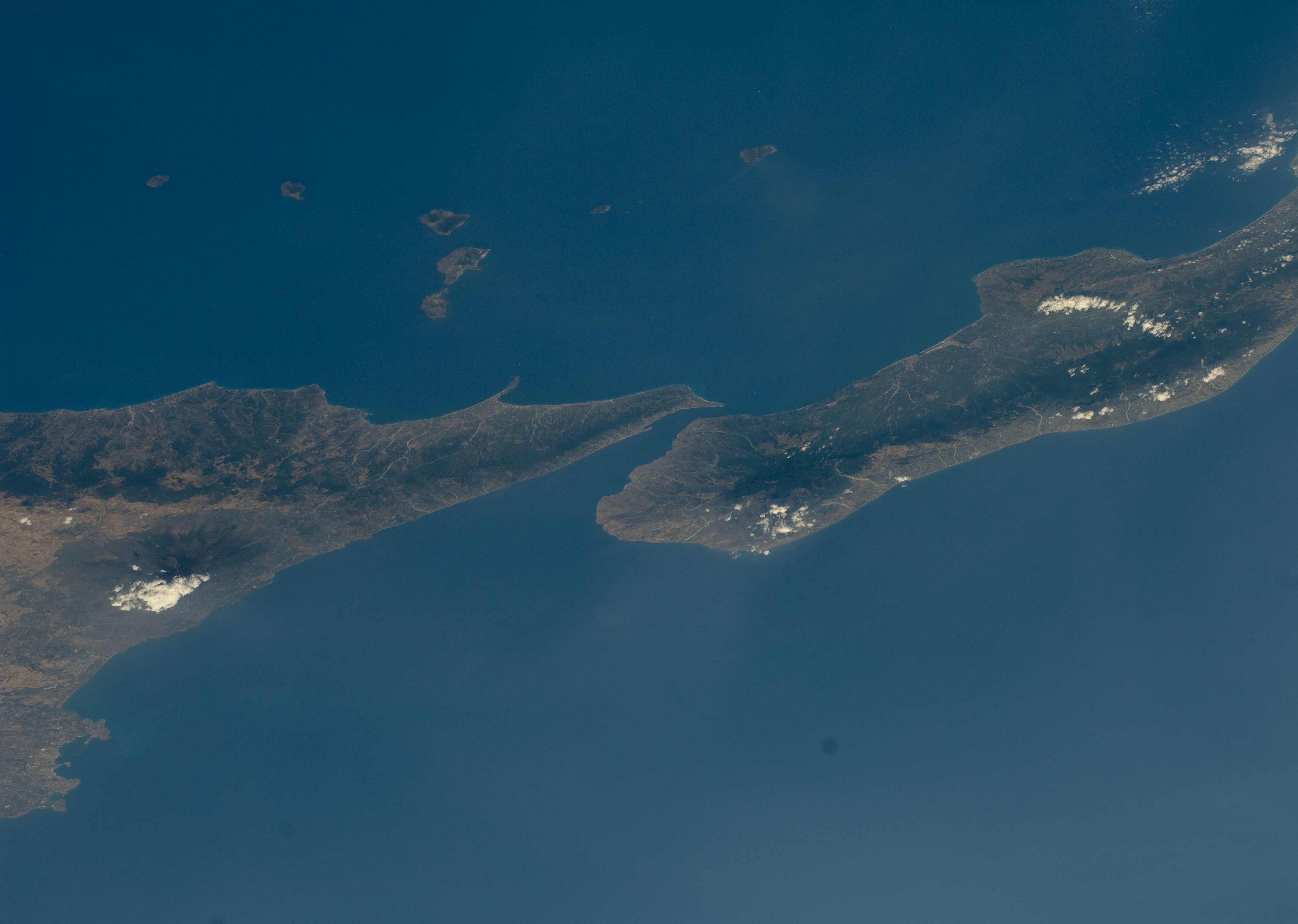 Sicily with Mt. Etna, left, and the 