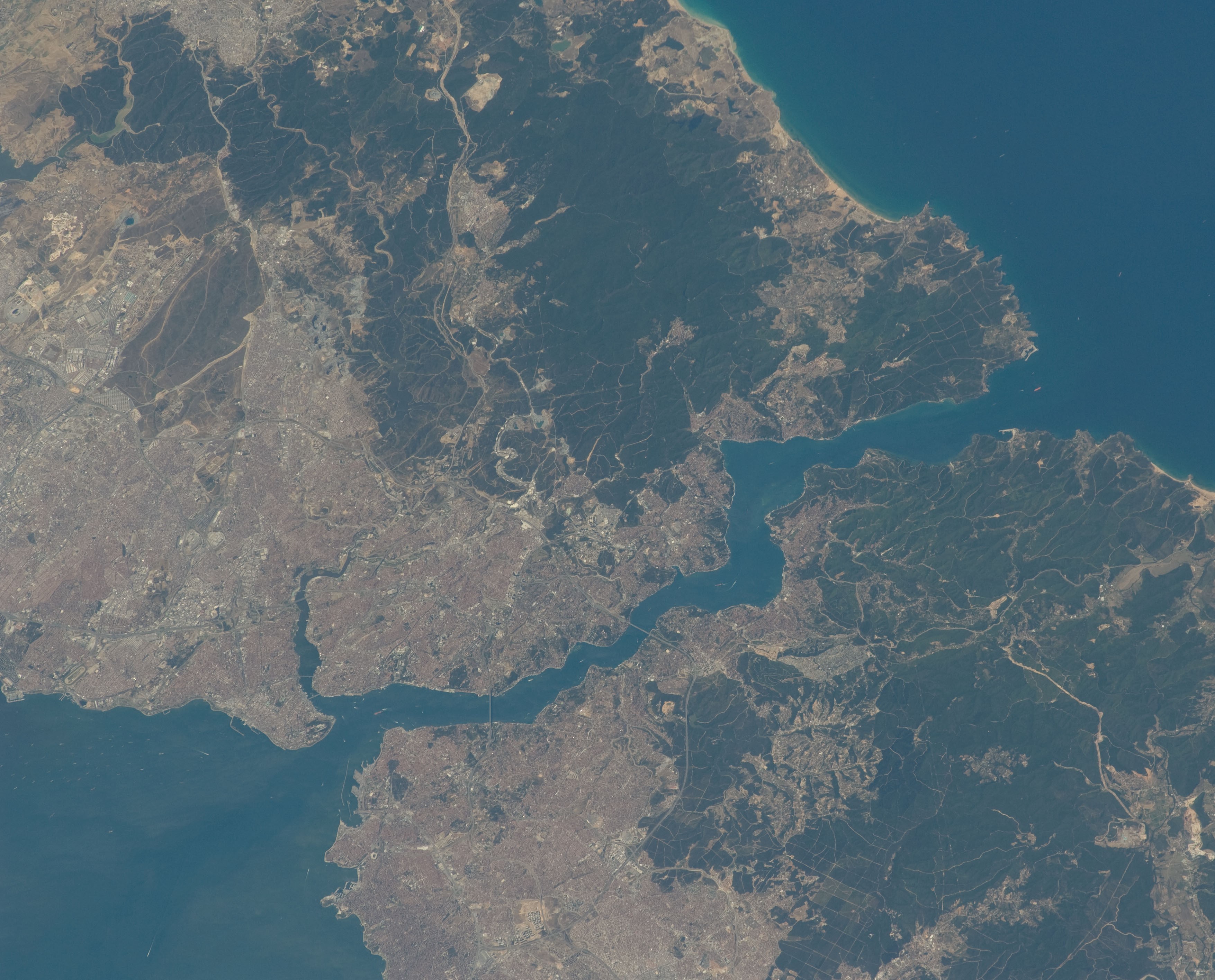 Istanbul straddling Europe, left, and Asia