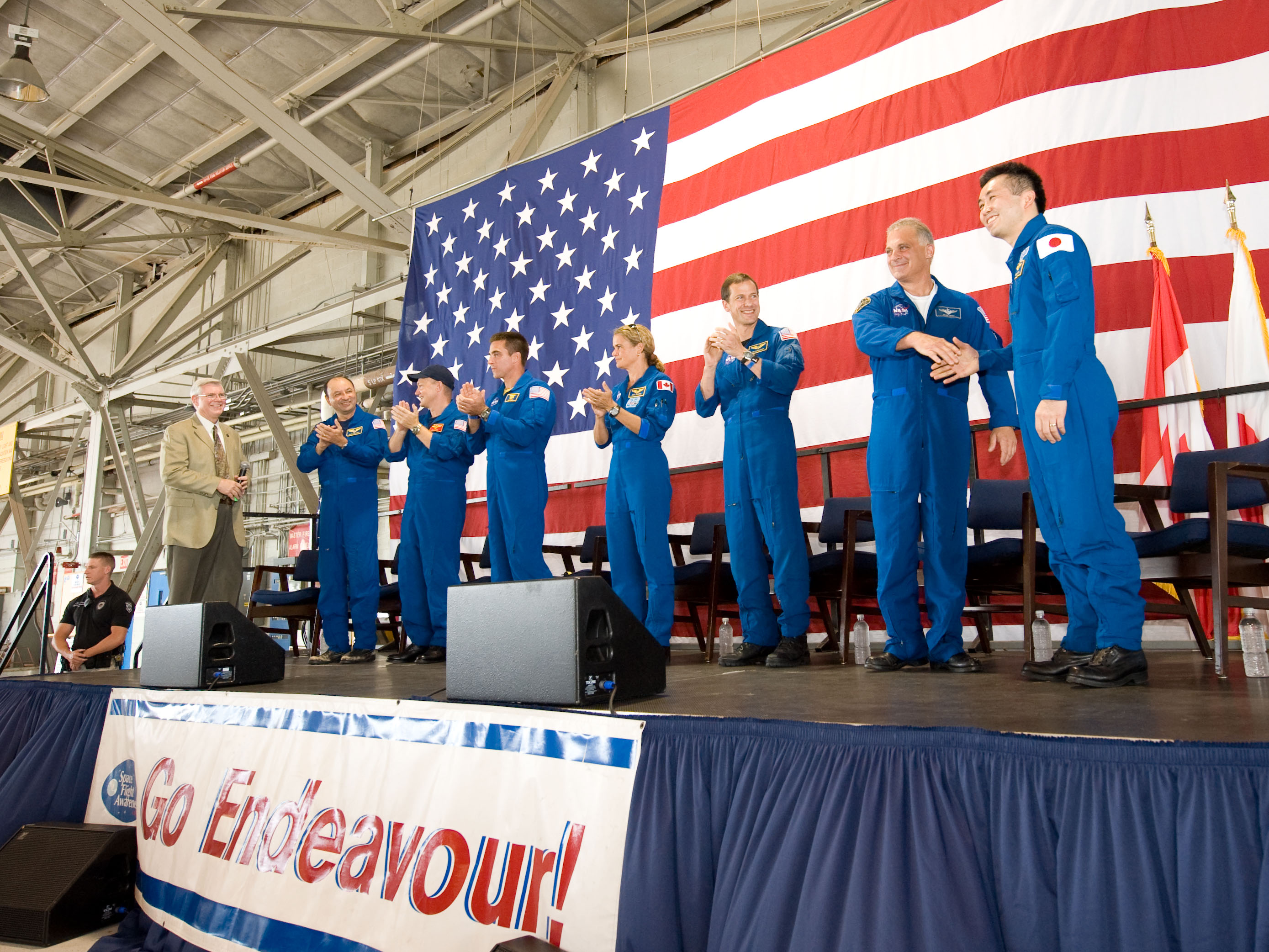 The welcome home ceremony for the STS-127 crew at Ellington Field in Houston