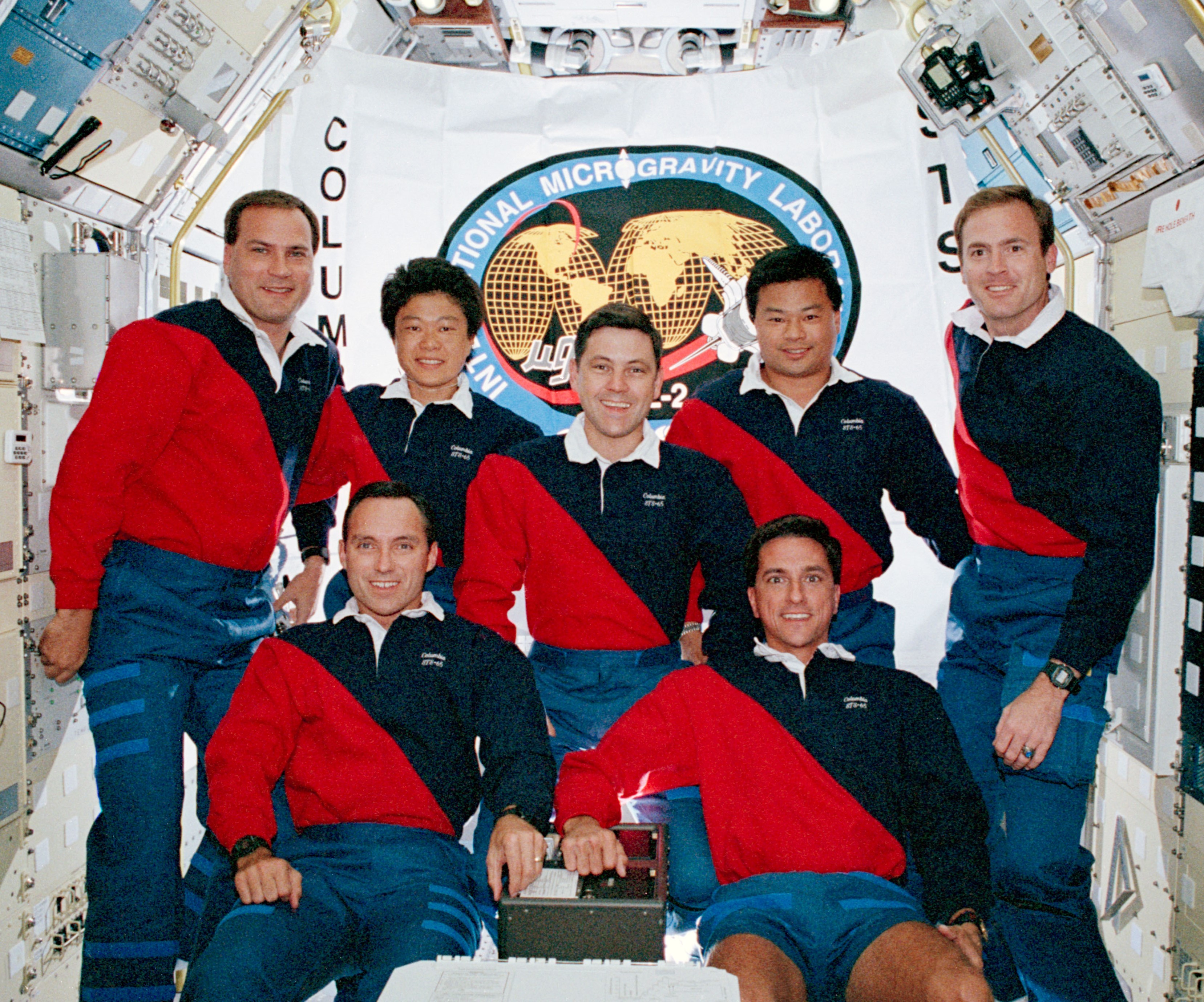 Inflight photograph of the STS-65 crew