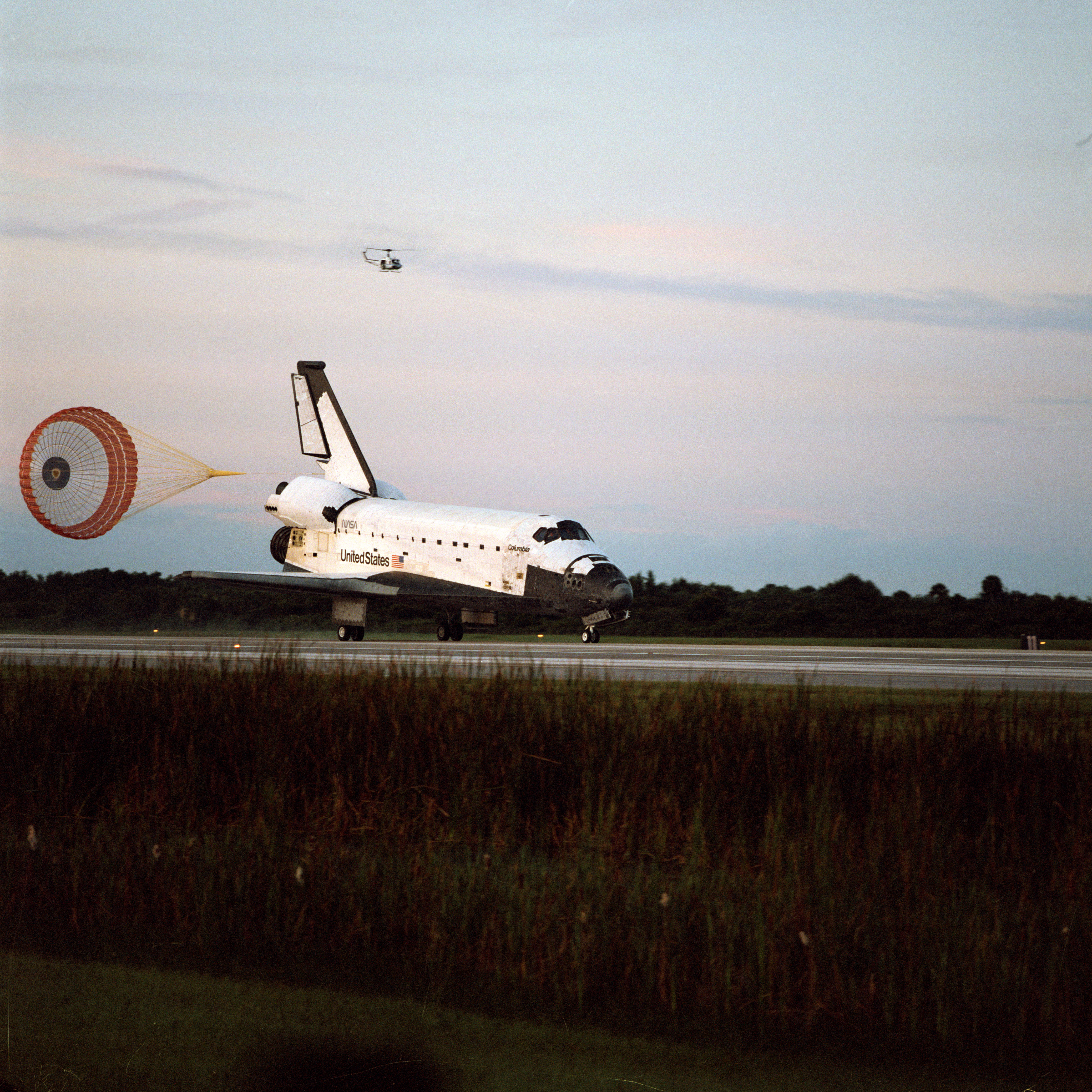 Columbia touches down on KSC’s Shuttle Landing Facility to end the STS-65 mission
