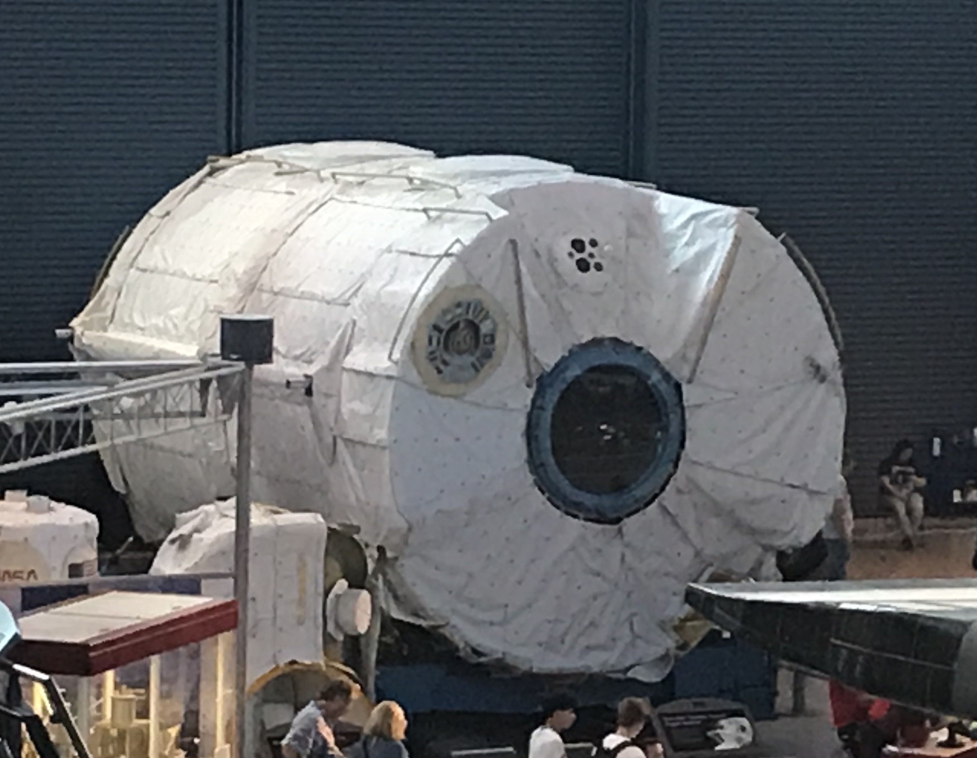 The Spacelab long module that flew on STS-65 and eight other missions on display at the Stephen F. Udvar-Hazy Center of the Smithsonian Institution's National Air and Space Museum in Chantilly, Virginia.