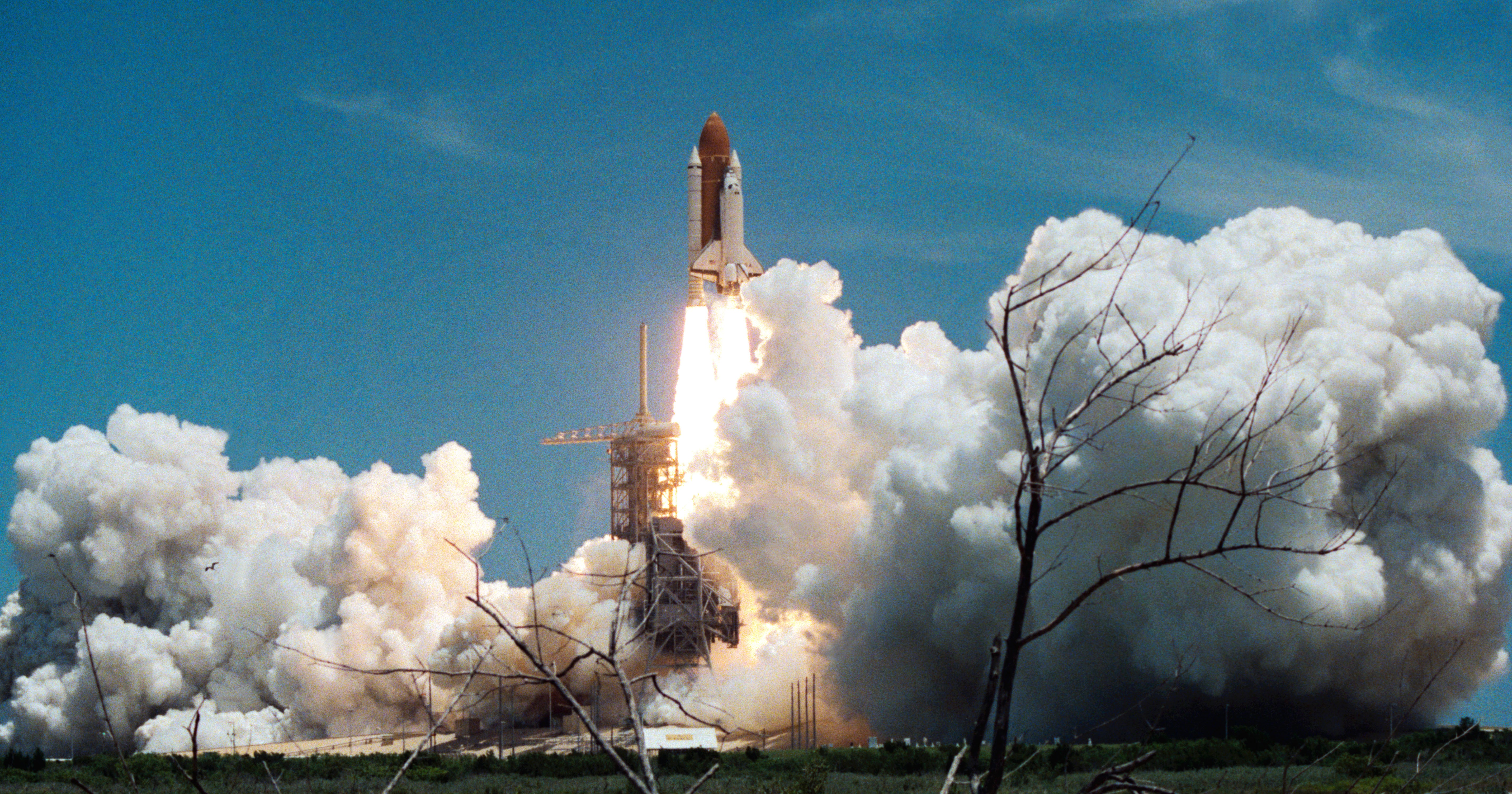 Liftoff of space shuttle Columbia on STS-65 carrying the second International Microgravity Laboratory