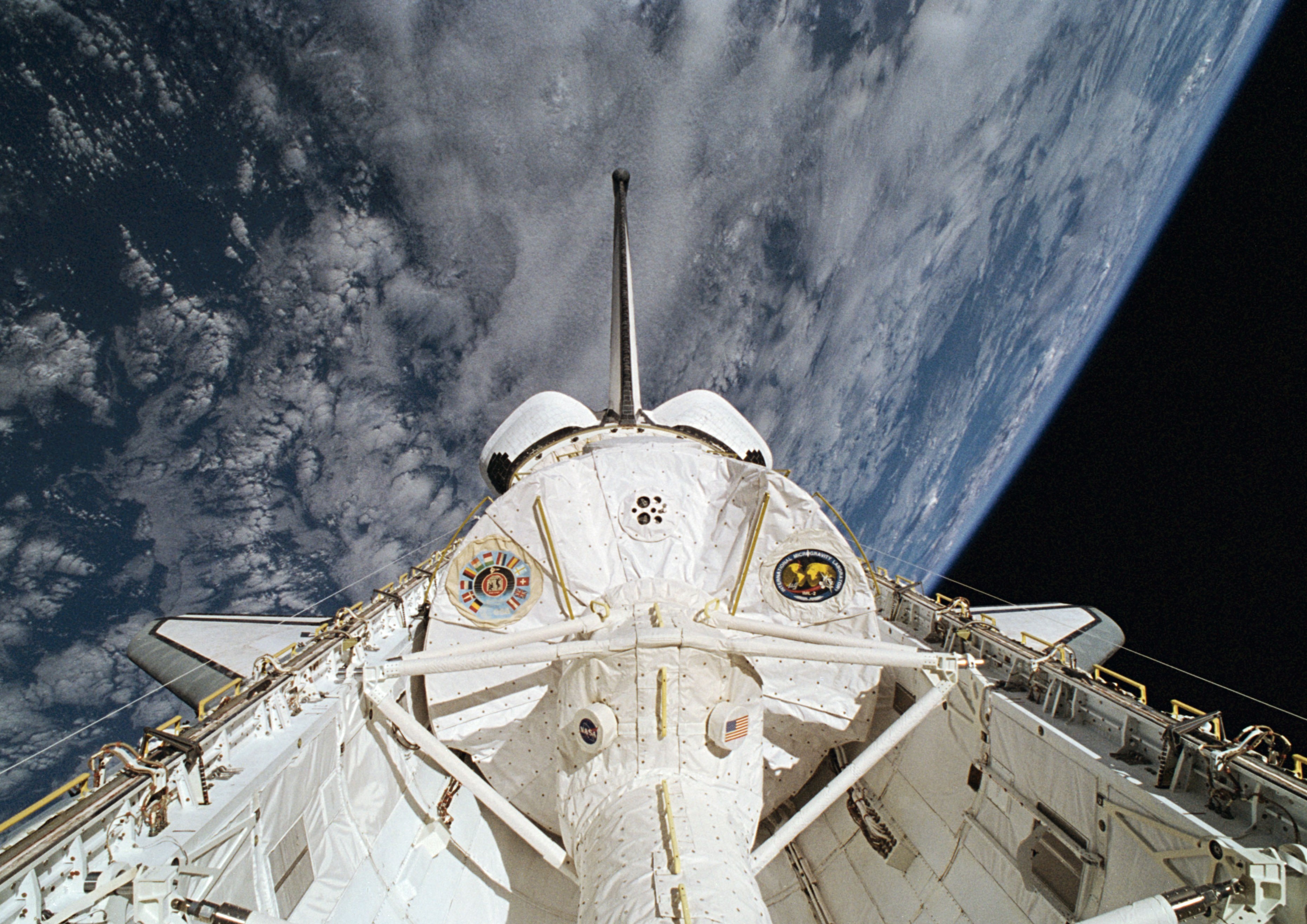 View of the Spacelab module in the shuttle’s payload bay