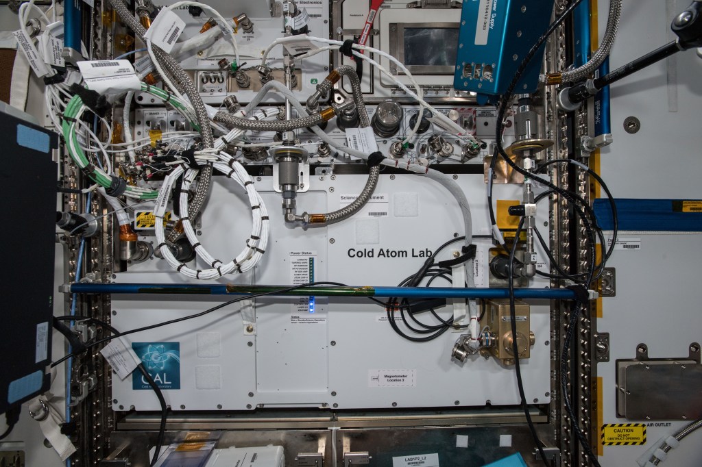 NASA’s Cold Atom Lab, shown where it’s installed aboard the International Space Station