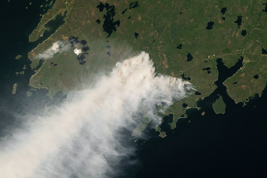 Wildfire smoke from Nova Scotia