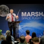 Mike Sarafin, Artemis mission manager and mission management team chair, discusses Artemis I challenges during the Shared Experiences Forum at NASA’s Marshall Space Flight Center on Aug. 8. The event was part of the Mission Success is in Our Hands safety initiative and held in Activities Building 4316.