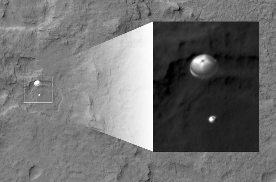 NASA's Curiosity rover descended through the Martian atmosphere