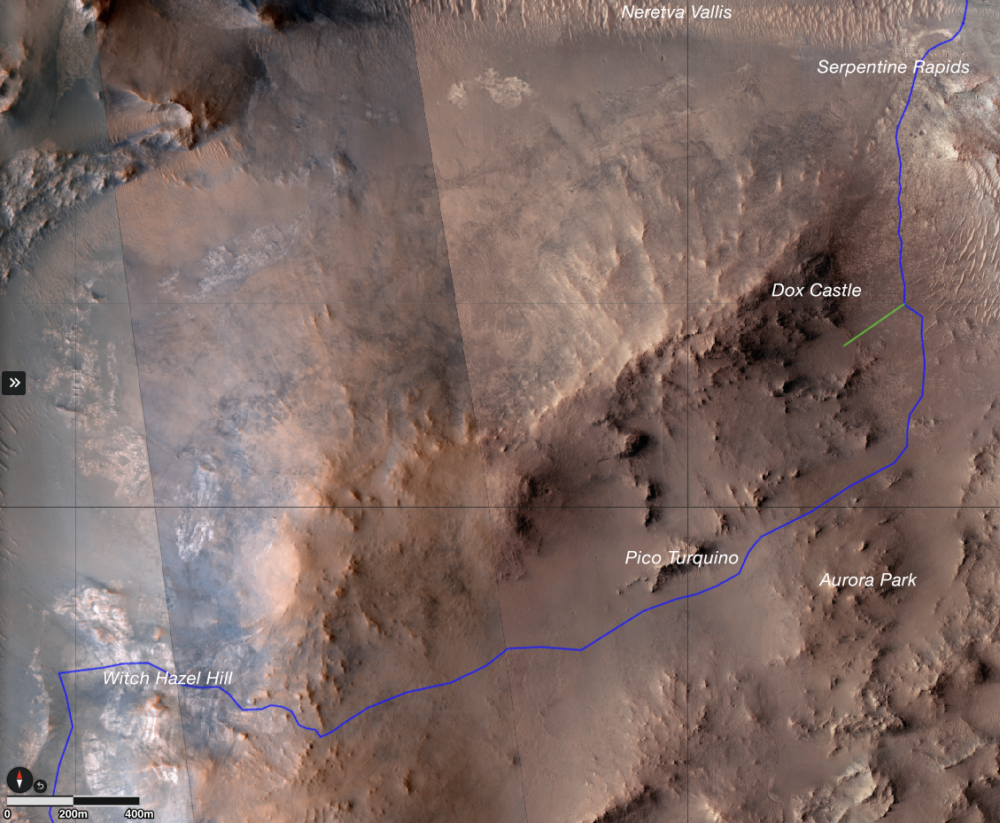 This map shows the route NASA’s Perseverance Mars rover