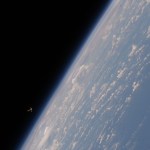 iss071e489468 (Aug. 17, 2024) --- The Progress 89 cargo craft approaches the International Space Station above Earth's horizon in this photograph from the orbital outpost as it soared 257 miles above the Philippine Sea.