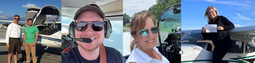 A collage photo of four NASA Glenn employee pilots.