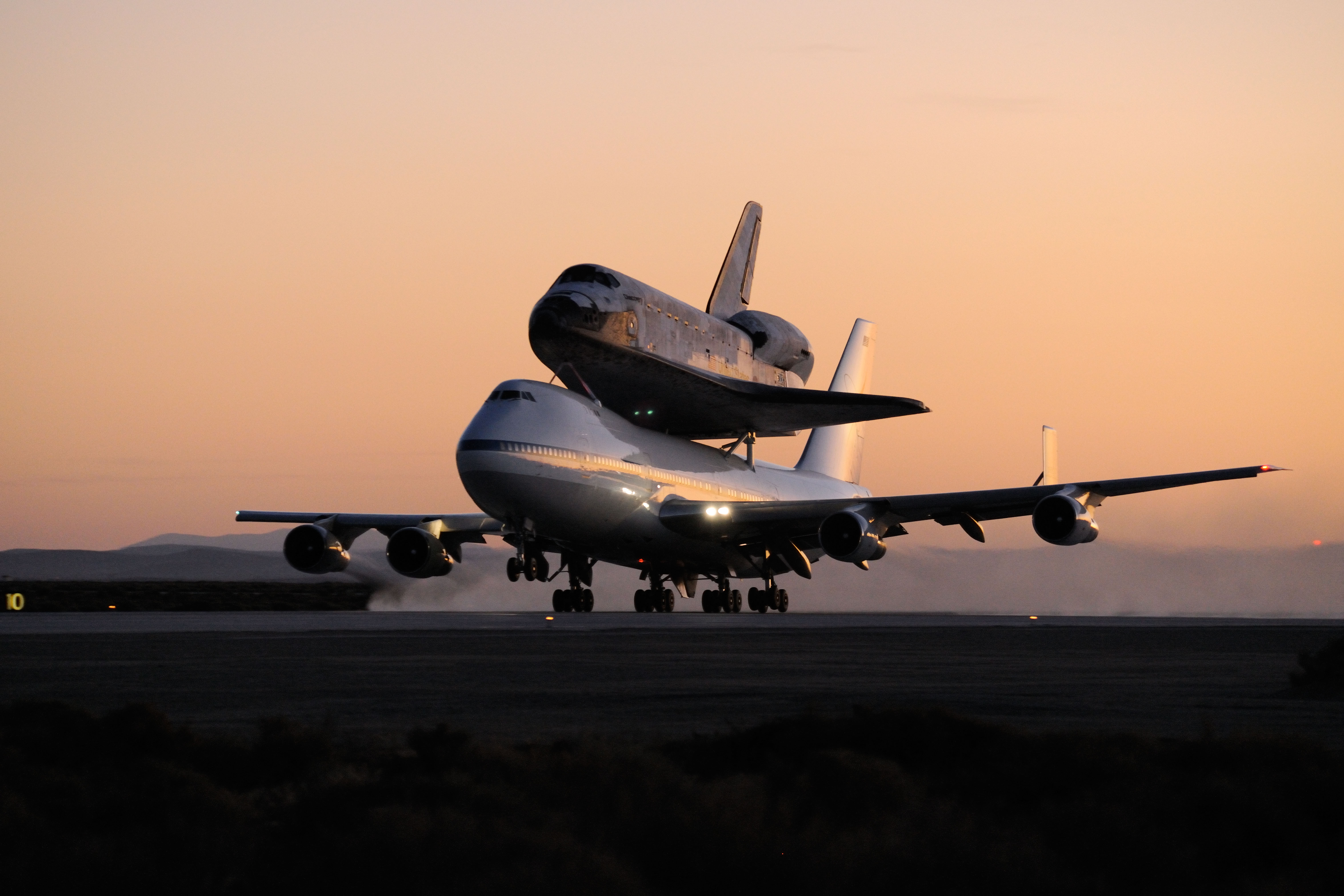 Discovery atop its Shuttle Carrier Aircraft