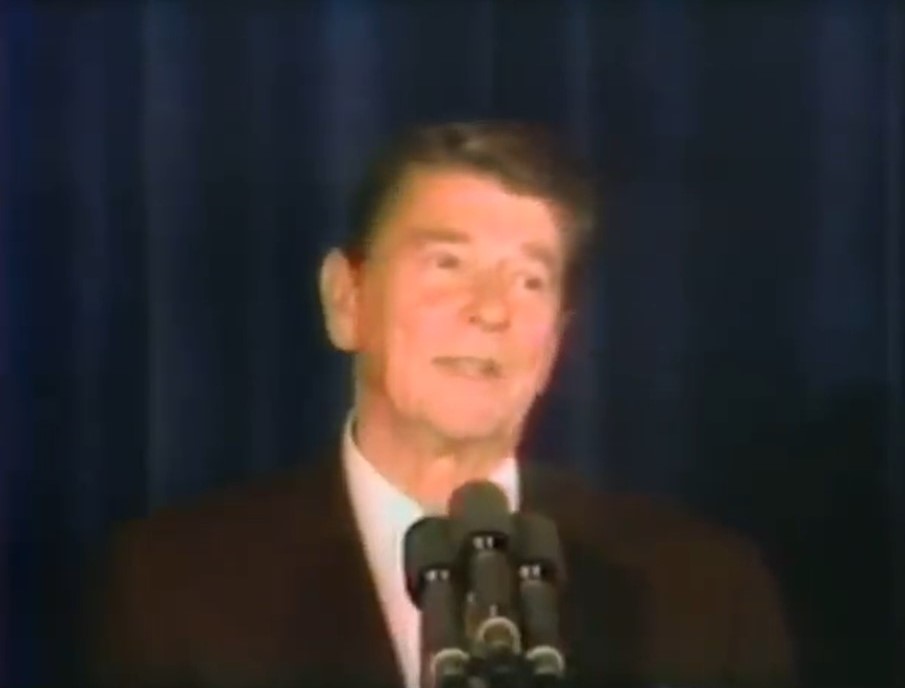 President Ronald W. Reagan announces the Teacher in Space project in 1984