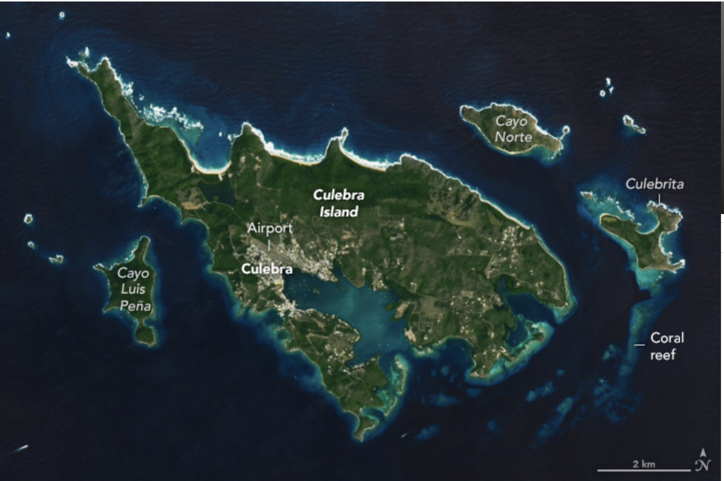 Map showing all Puerto Rico's reefs