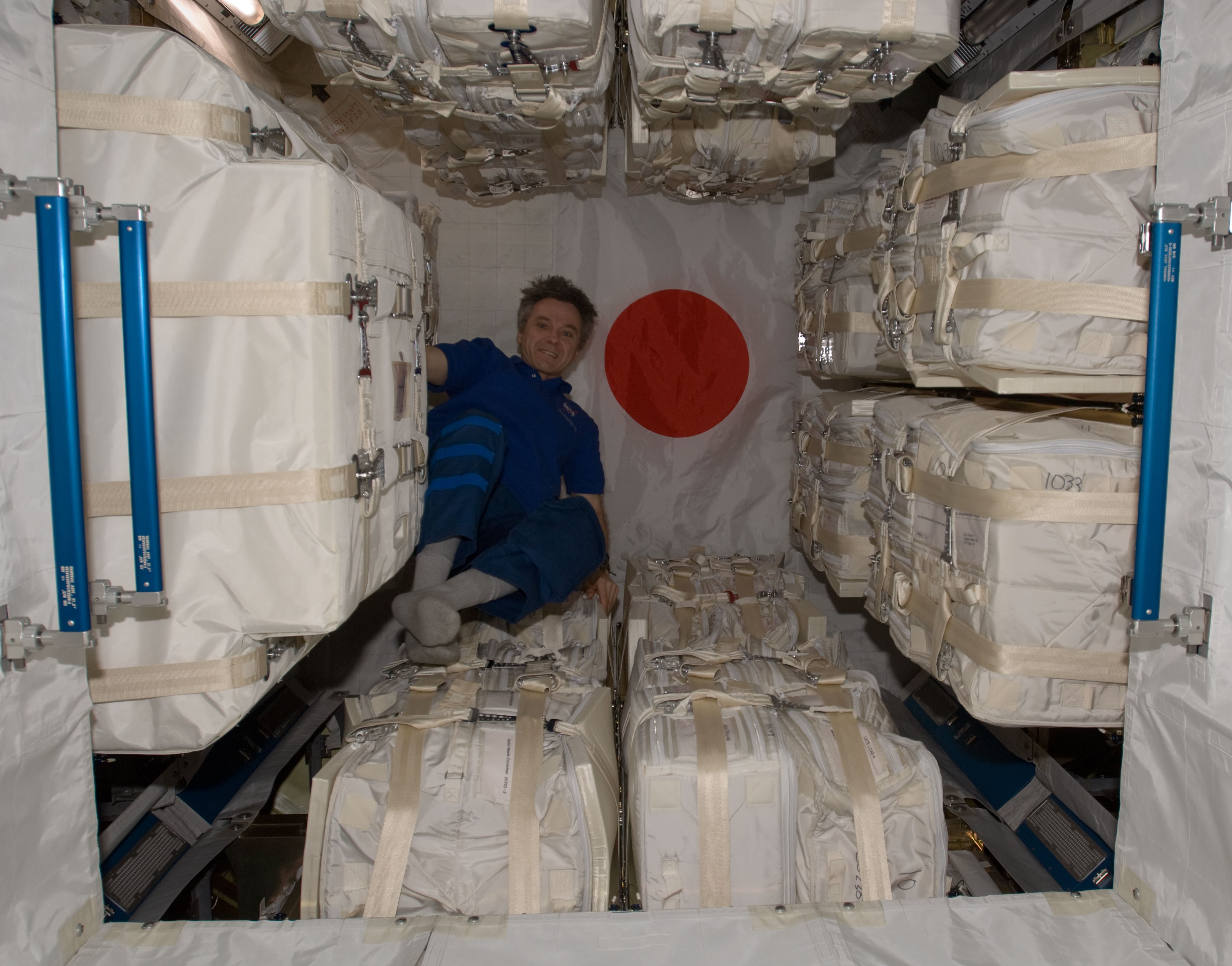 Canadian Space Agency astronaut Robert Thirsk inside HTV-1