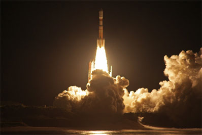 Liftoff of HTV-1 from the Tanegashima Space Center in Japan