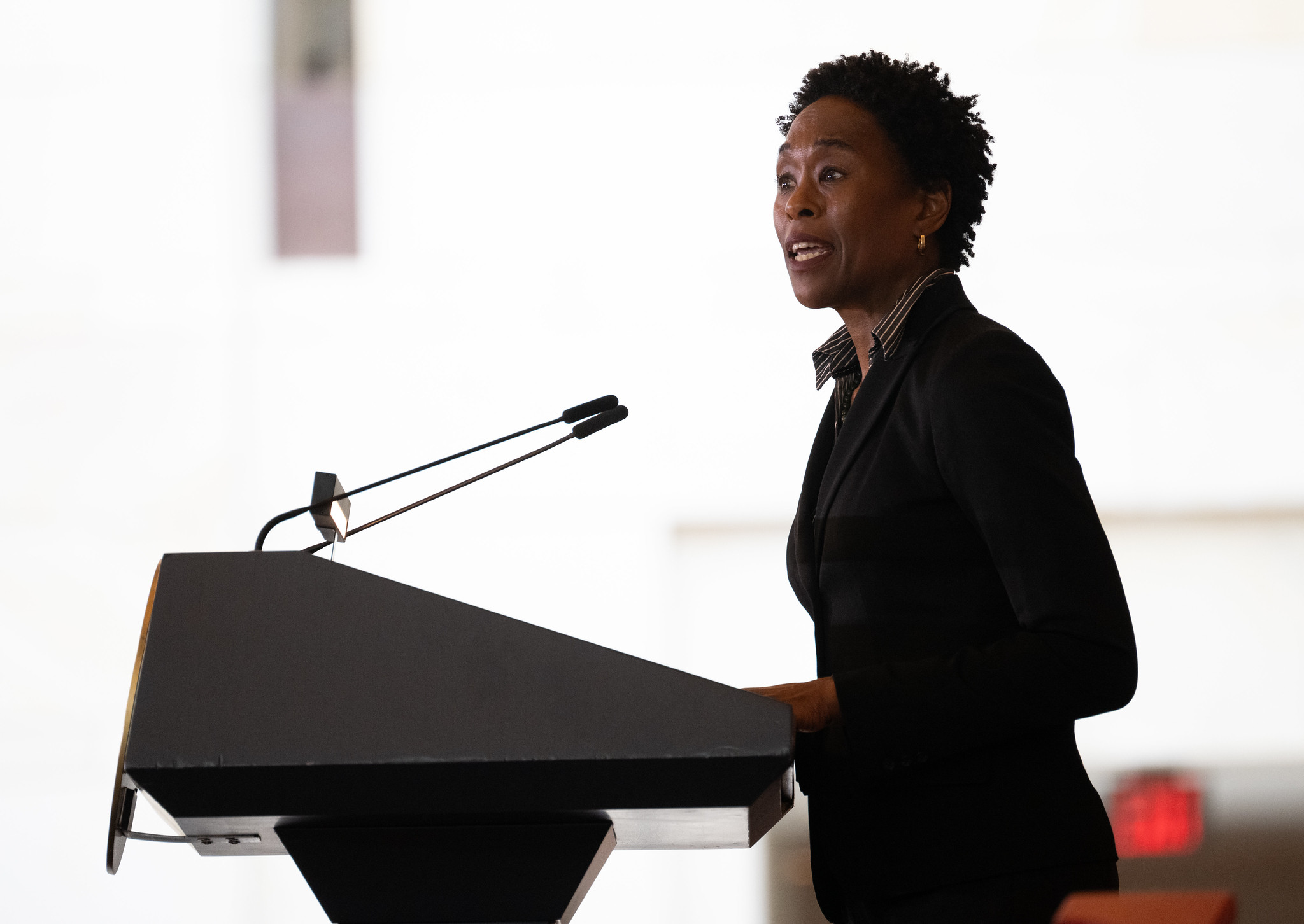 Margot Lee Shetterly, author of "Hidden Figures”, delivers remarks during a Congressional Gold Medal ceremony recognizing NASA’s Hidden Figures, Wednesday, Sept. 18, 2024, in Emancipation Hall at the U.S. Capitol in Washington. Congressional Gold Medals were awarded to Katherine Johnson, Dr. Christine Darden, Dorothy Vaughan, and Mary W. Jackson in recognition of their service to the United States as well as a Congressional Gold Medal in recognition of all the women who served as computers, mathematicians, and engineers at the National Advisory Committee for Aeronautics and NASA between the 1930s and 1970s.