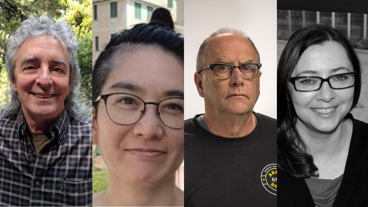 Four images of profile pictures of NASA Ames Research Center staff. Pictured left to right are Don Sullivan, Serena Trieu, Emmett Quigley, and Zara Mirmalek.