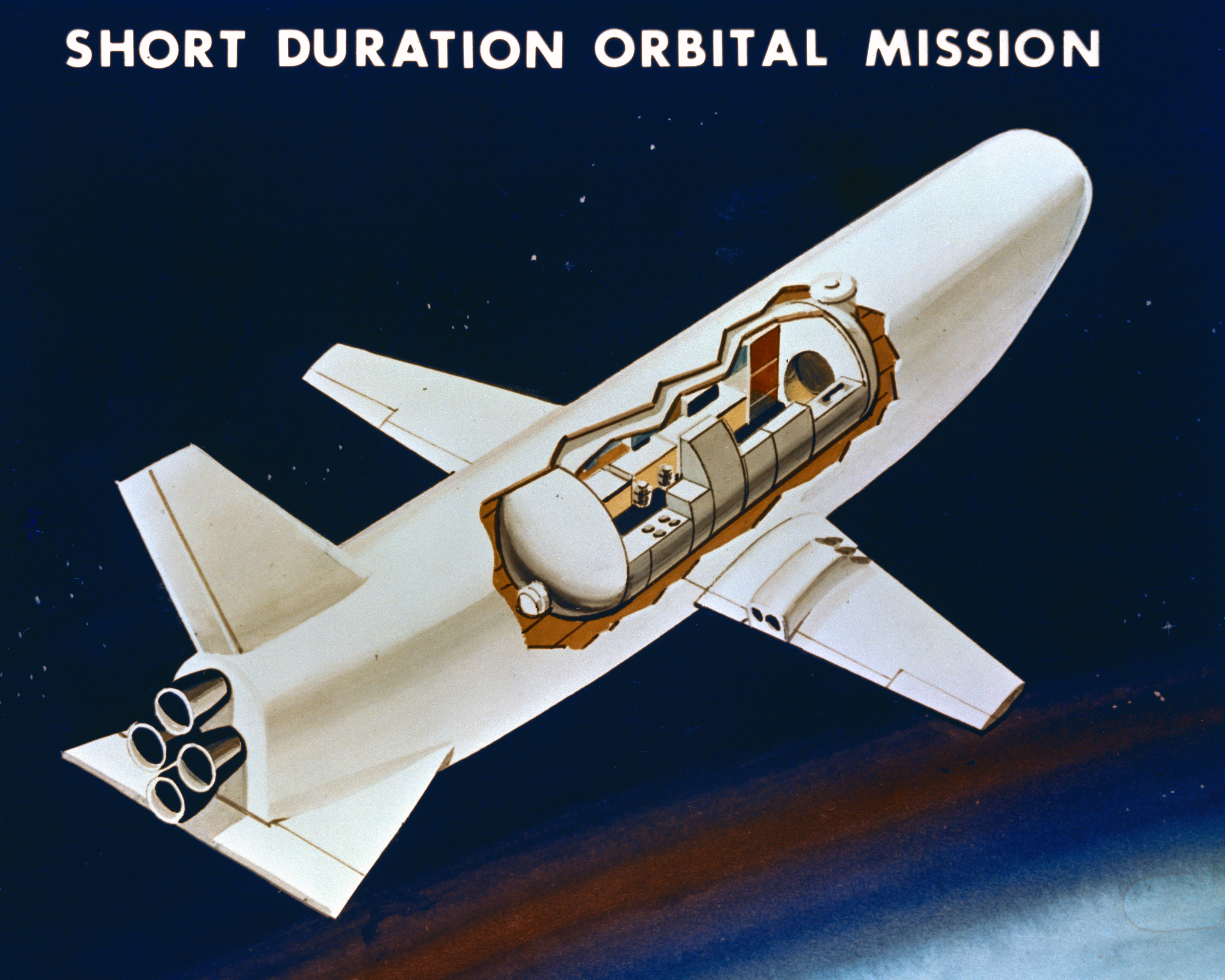 Illustration of a possible space shuttle, circa 1969