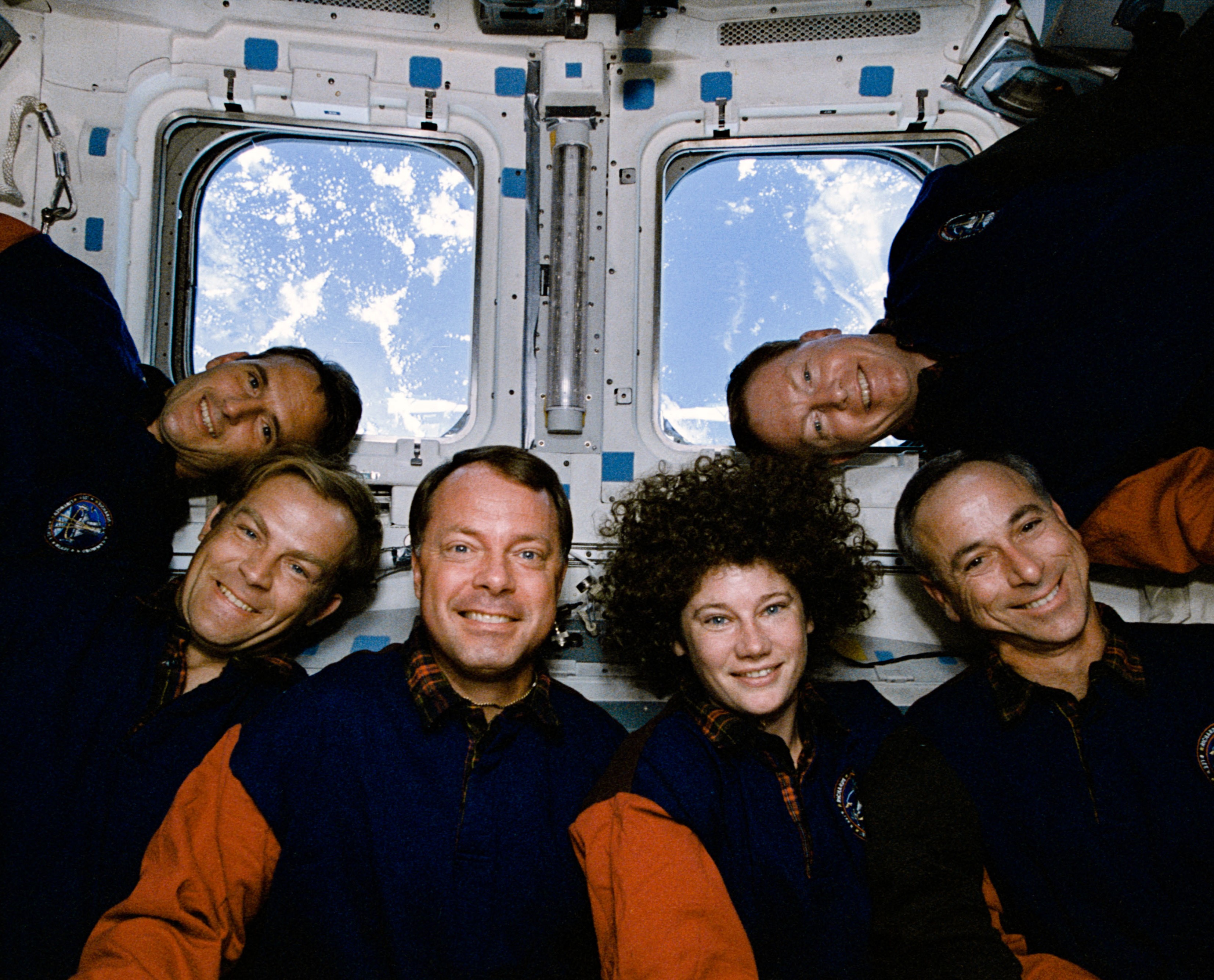 Inflight photograph of the STS-64 crew