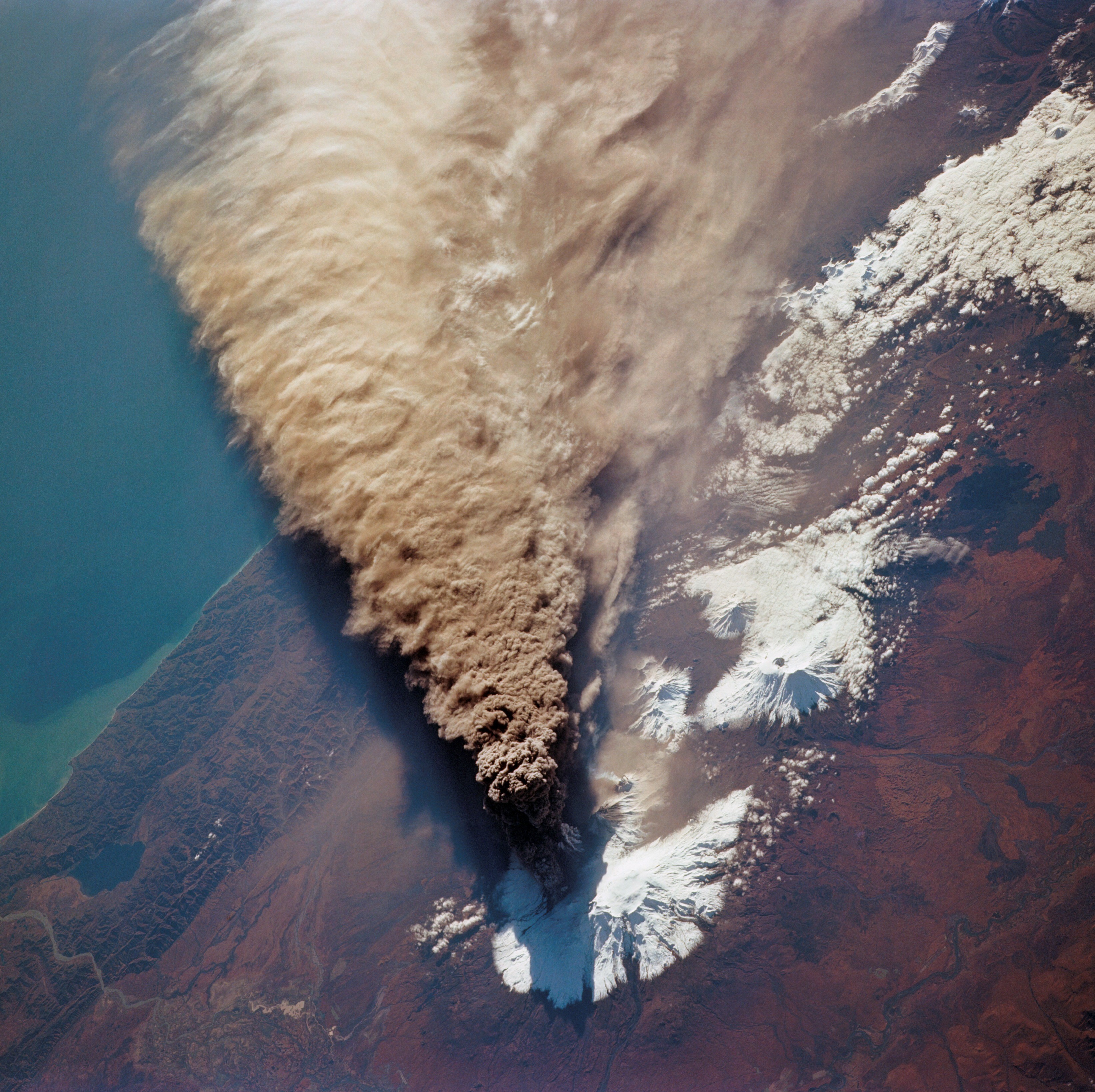 view of the Klyuchevskaya volcano on Russia’s Kamchatka Peninsula