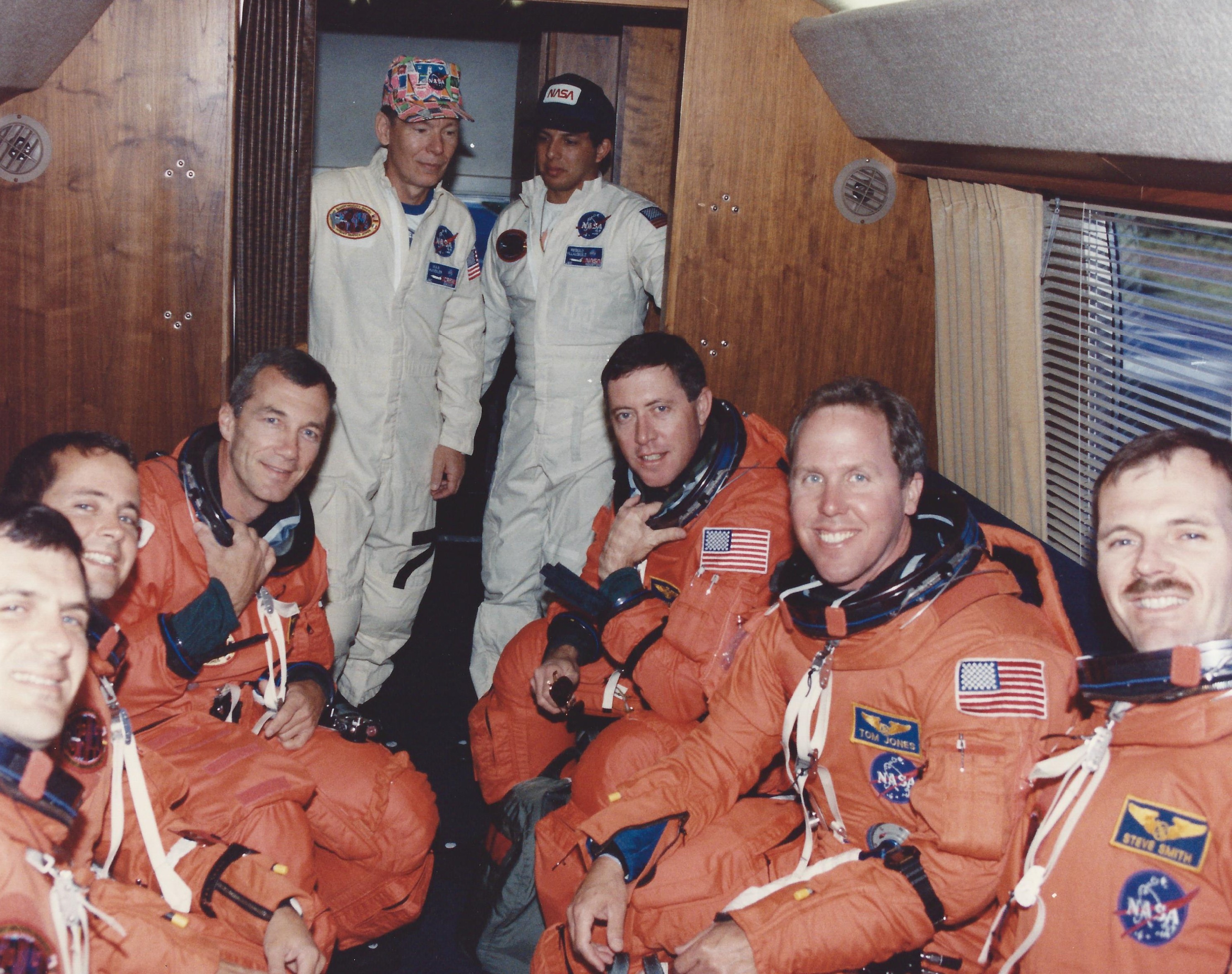 STS-68 crew in the Astrovan on its way to Launch Pad 39A for the Terminal Countdown Demonstration Test