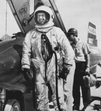 Chief NASA X-15 pilot Joseph “Joe” A. Walker following his altitude record-setting flight in August 1963.